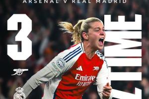 绝地逆转！阿森纳女足首回合0-2 次回合3-0逆转皇马，晋级欧冠4强