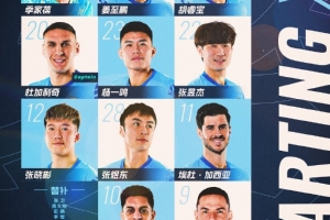 深圳新鹏城主场战河南俱乐部酒祖杜康首发阵容出炉！
