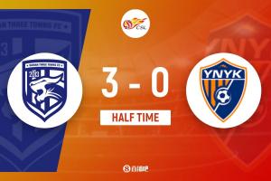 半场-三镇暂3-0玉昆 邓涵文2传1射图多列38秒闪击+伤退汪晋贤破门