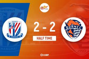 半场-蒋圣龙破门朱辰杰送点萨里奇传射 申花暂2-2海牛