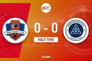 半场-两队进攻乏力合计仅1脚射正 梅州客家暂0-0深圳新鹏城