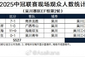 2025中冠联赛现场观众人数统计（吴川赛区EF组第2轮） ​​​