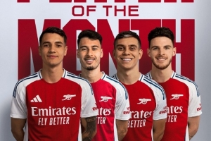 阿森纳4月最佳球员候选：基维奥尔、马丁内利、特罗萨德、赖斯