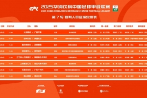 中甲本轮裁判：马腾执法铜梁龙vs定南赣联，李会刚执法辽宁vs陕西