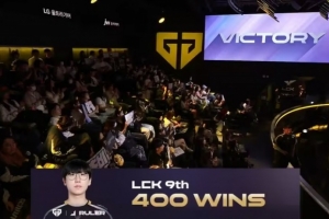 Ruler达成LCK联赛400胜场，暂列LCK第九，现役AD第一