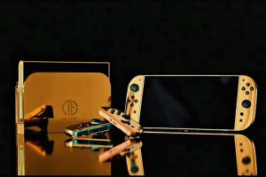 有钱的吧友可以买来玩玩24K镀金Switch2亮相：6w一台还是限量