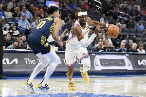 夺冠概率更新：雷霆G1输球有所下降但仍高达73% 步行者27%