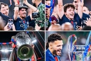 收获季！维蒂尼亚等巴黎4将接连获得欧冠&欧国联冠军