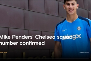 切尔西官方：19岁门将彭德斯将身穿39号球衣