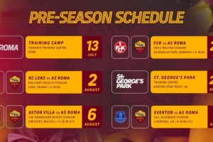 官方：罗马将与凯泽斯劳滕、朗斯、维拉进行季前热身赛