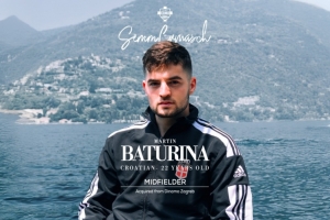 官方：科莫签下22岁克罗地亚国脚中场巴图里纳，双方签至2030年