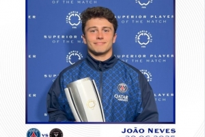 两射两正进两球，若奥-内维斯当选4-0大胜迈阿密国际全场最佳球员