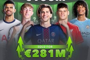 生意经伯恩茅斯1.05亿欧引进5人 近年陆续卖给各豪门收2.81亿