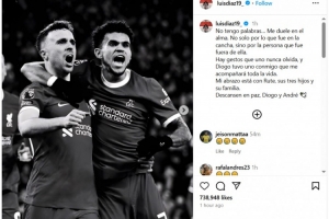 路易斯-迪亚斯悼念若塔：迪奥戈对我做过的那个举动，将伴我终生