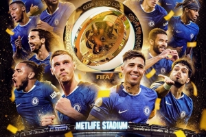 世俱杯官方晒切尔西夺冠纪念海报，帕尔默&恩佐占据C位