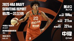 不太理想！17号秀贝兰热27分钟7投仅2中拿到6分5板 出现7次犯规