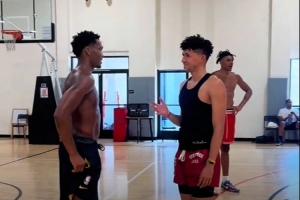 高端局前CBA球员晒与马瑟林同场竞技：CBA打不明白 打NBA吧