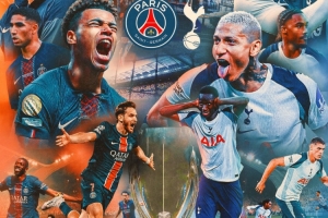 热刺社媒发布欧洲超级杯海报：杜埃VS理查利森，登贝莱、K77在列