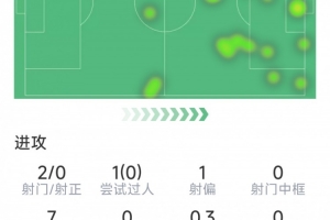 未延续状态，若昂-佩德罗蓝军英超首秀数据：2射0正，8对抗3成功