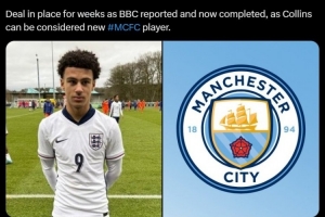 青训引援+1，罗马诺：曼城从谢周三签下U15球员罗马里奥-科林斯