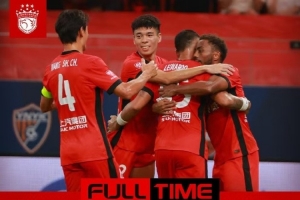 中超联赛第22轮，上海海港1比1天津津门虎