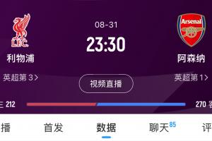 焦点战！利物浦下轮迎战阿森纳，红军进7球丢4球，枪手进6球0失球