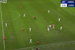 韦世豪摆渡助攻，古尔芬克尔射穿颜骏凌近角，蓉城1-0领先海港！