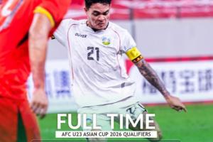 打破U22国足球门的东帝汶队长 在发布会上说不上话＆只能一笑而过