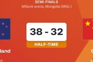 差距不大！中国男篮U16半场32-38落后新西兰男篮 张懿赵杰9分4板