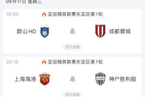 双线考验！中超前4争冠球队迎亚冠，申花率先出战，蓉城正赛首秀