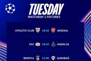 新赛季欧冠来了枪手早场战毕巴 皇马迎马赛 热刺尤文多特出战