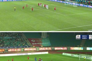 苏超南通队李贤成任意球破门！这脚竟和C罗踢西班牙那场神同步！